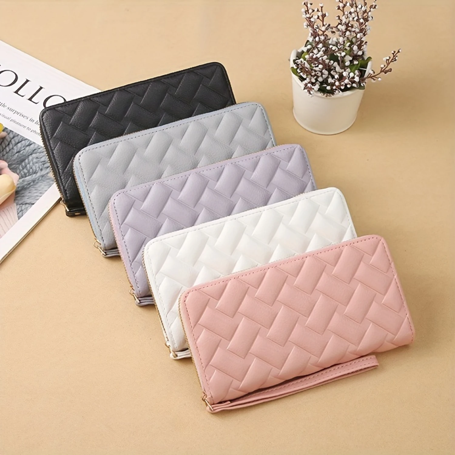 Cute Wallet With Zipper For Women, Long Handbag With Multiple Card Slots, Great Christmas Halloween Thanksgiving Day Gift, New Y