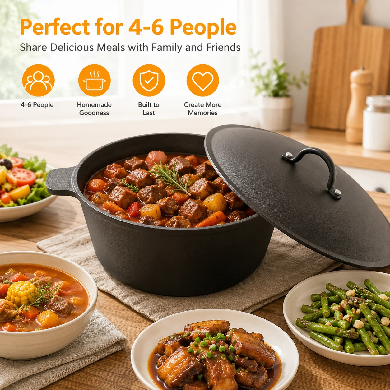 HANSMART 5.2Qt Lightweight Cas - огляд і ціна Camping Cooking Dutch Oven