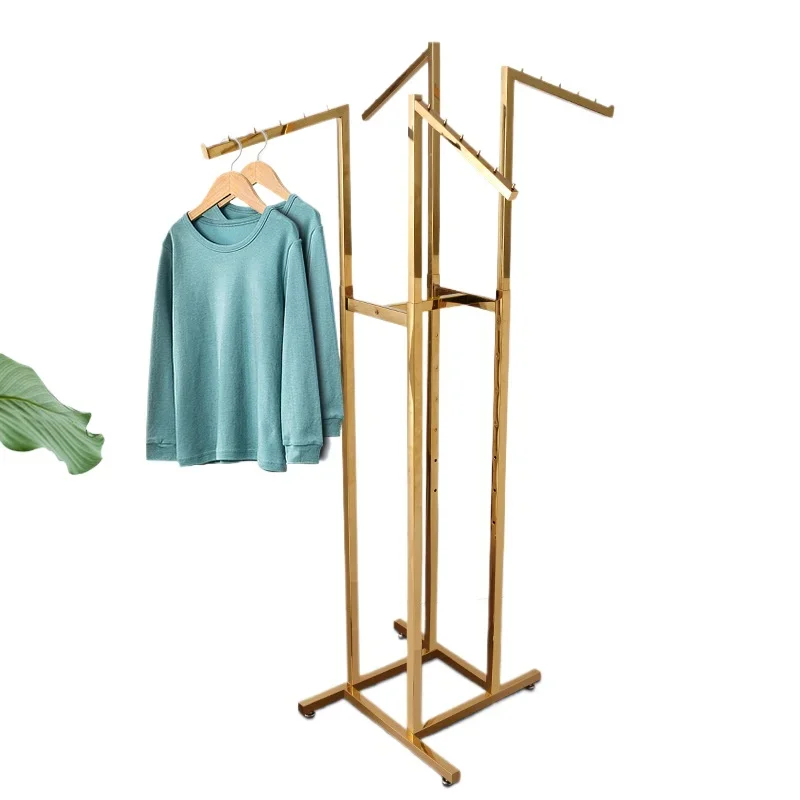 Clothing store displays stainless steel floor-to-ceiling hangers, fully disassembled clothing display racks with wheels
