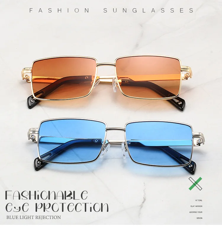 

Retro Square Sunglasses Men Women Vintage Metal Frame Driving Sun Glasses Classic Outdoors Travel Eyewear Uv400 Hiking Shades