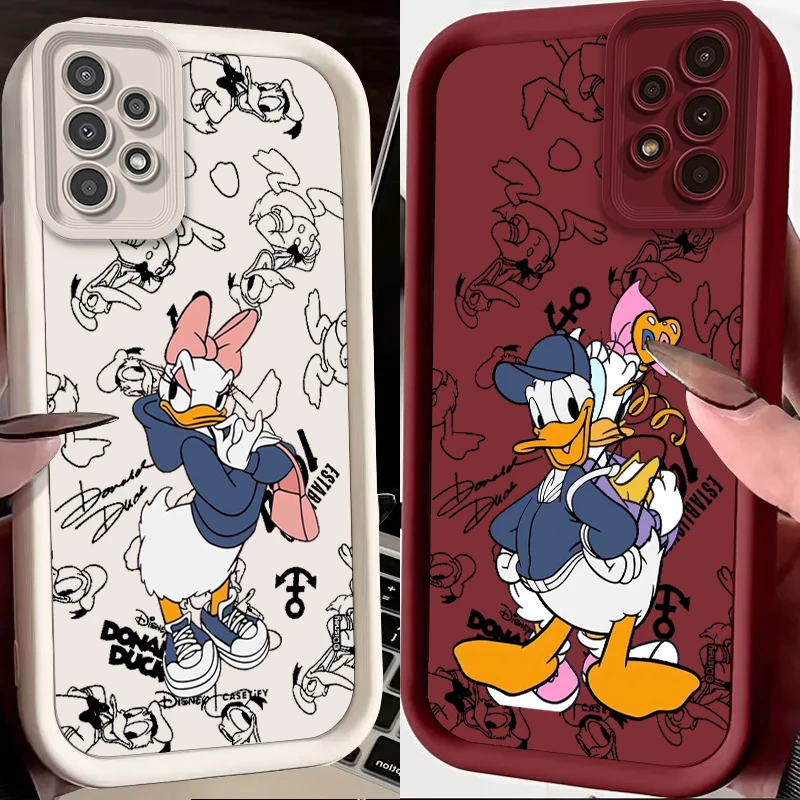 Disney Donald Duck Cute For Samsung A73 A71 A54 A53 A52 A51 A33 A32 A21S A14 A13 A12 A03 A04 A05 5G Eye Ladder Soft Phone Case