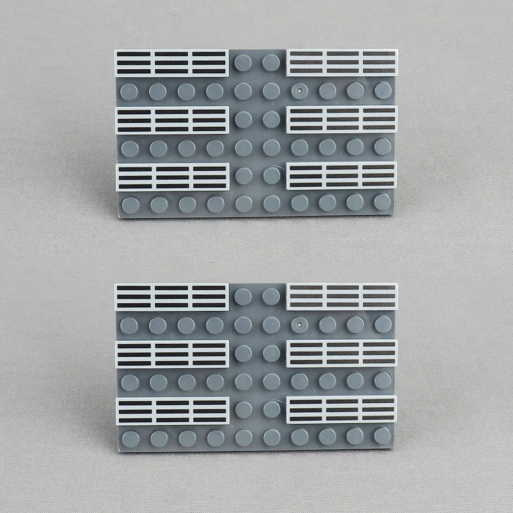 MOC 10 Uds 2431 línea de rejilla negra patrón impreso Kit de bloques de construcción 2431pb casa Castillo partículas Idea juguete niños regalos de cumpleaños