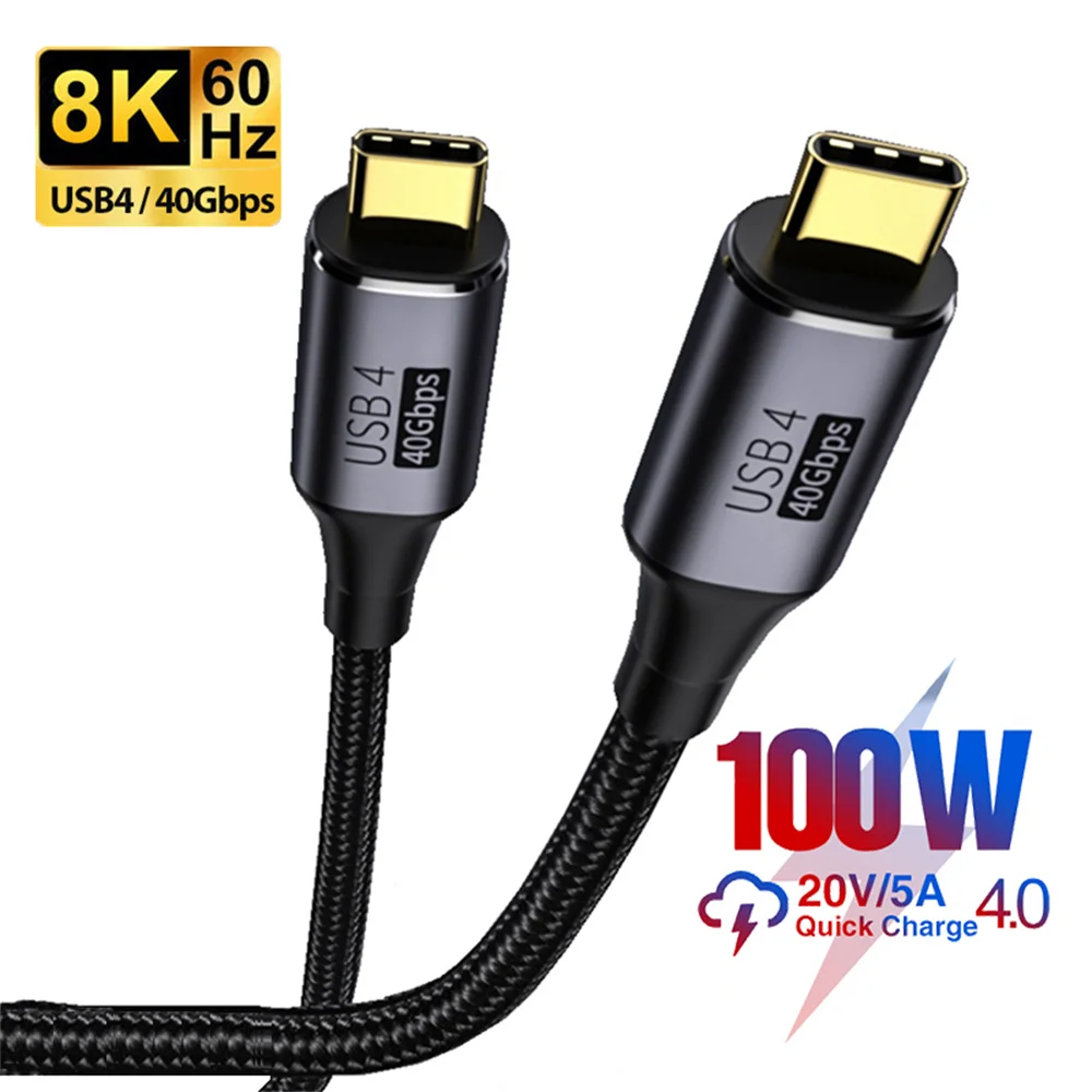 

USB C to Type C, PD 100W 5A Fast Charging USB-C Data Cable Wire for Macbook Pro, Thunderbolt 3, 40Gbps, 8K @ 60Hz