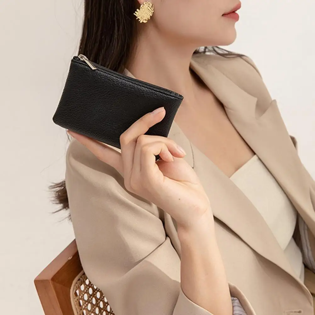 Fashion Small Wallet Smooth Zipper Women Wallet Short Slim Wallet Coin Purse Money Case  Keys Storage
