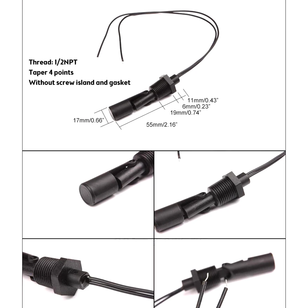 Imagem -05 - Interruptor Horizontal do Sensor do Flutuador da C.a. dc para as Bombas de Água da Associação do Tanque Sensor de Nível Líquido 10w 50w 110v 220v