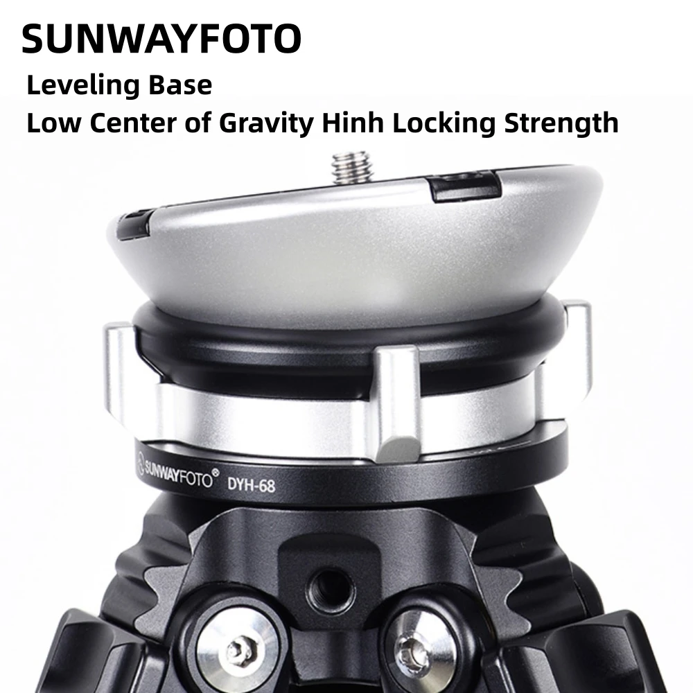 SUNWAYFOTO  Level Tripod for DSLR Camera Tripode Ballhead Leveling Base Tripod leveling base Panoramic LevelTripod DYH-68