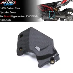 Motorcycle Accessories For Ducati Hypermotard 950 SP RVE 2019-2024 3K Carbon Fiber Sprocket Cover Protector Chain Guard Fairing
