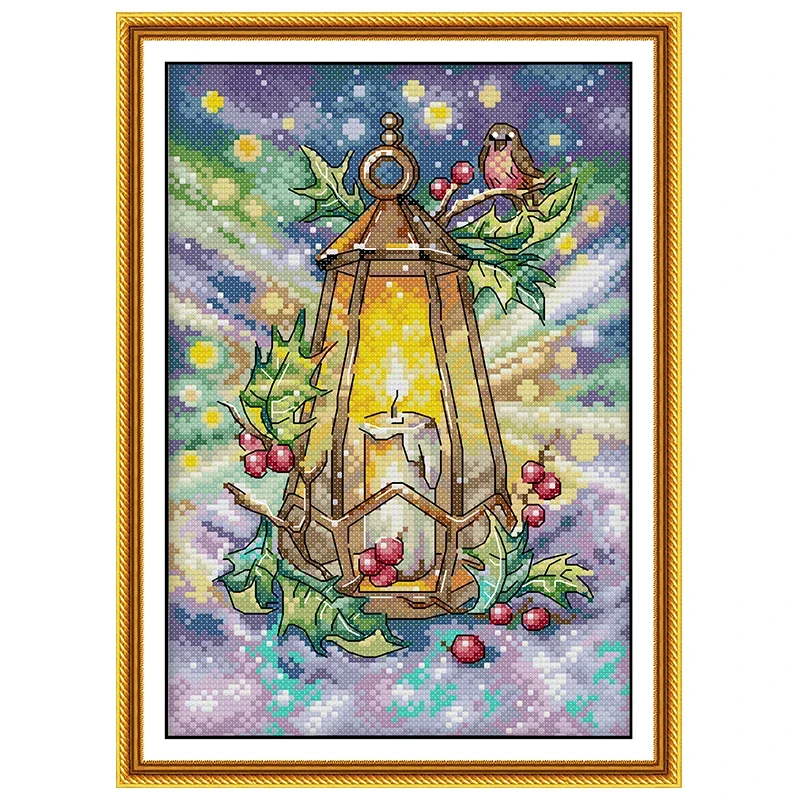 Four Season Lantern Pattern Counted Cross Stitch Set DIY Wholesale 11CT 14CT Stamped DMC Cross-stitch Kit Embroidery Needlework