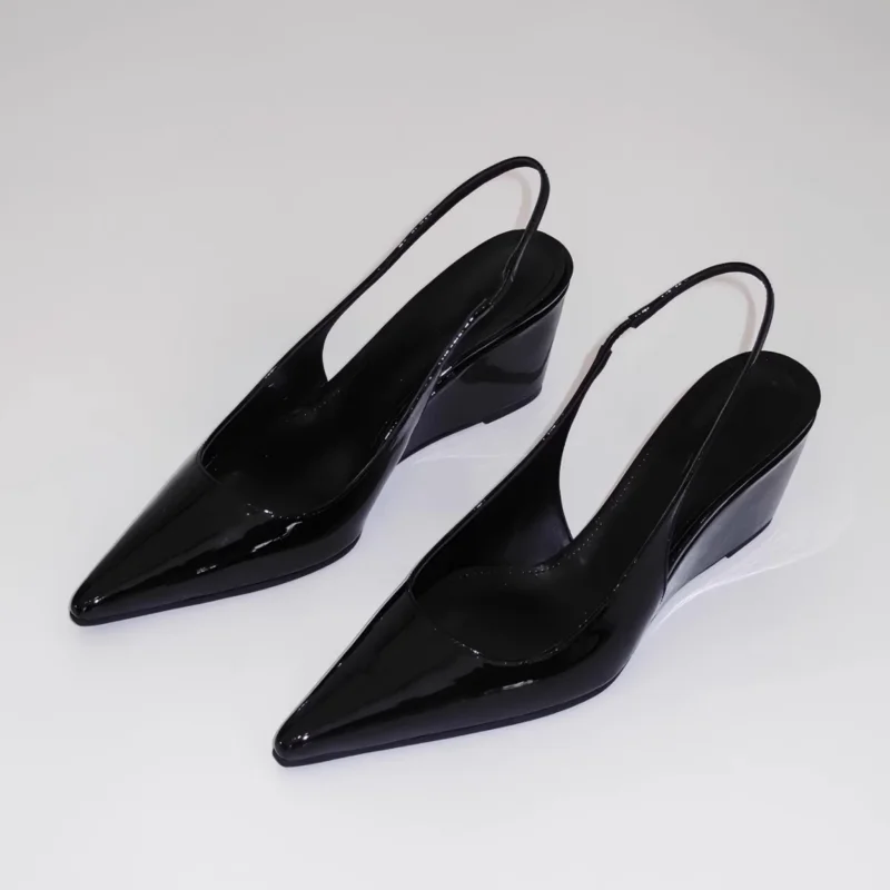 

2025 New Trend Designer Mujer Zapatos Wedges Women Pointed Toe Sandals Fashion High Heels Shoes Summer Elegant Dress Woman Pumps