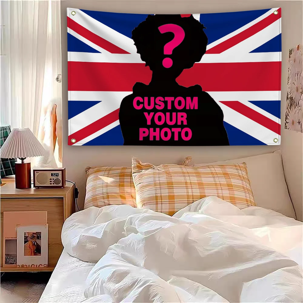2x3Ft 3x5Ft individuelle britische Flagge, personalisierte Flaggen, entwerfen Sie Ihr Bild, lustiges Wandteppich-Poster, Wohnheim, Wohnzimmer, Schlafzimmer, Flaga – Detail 2
