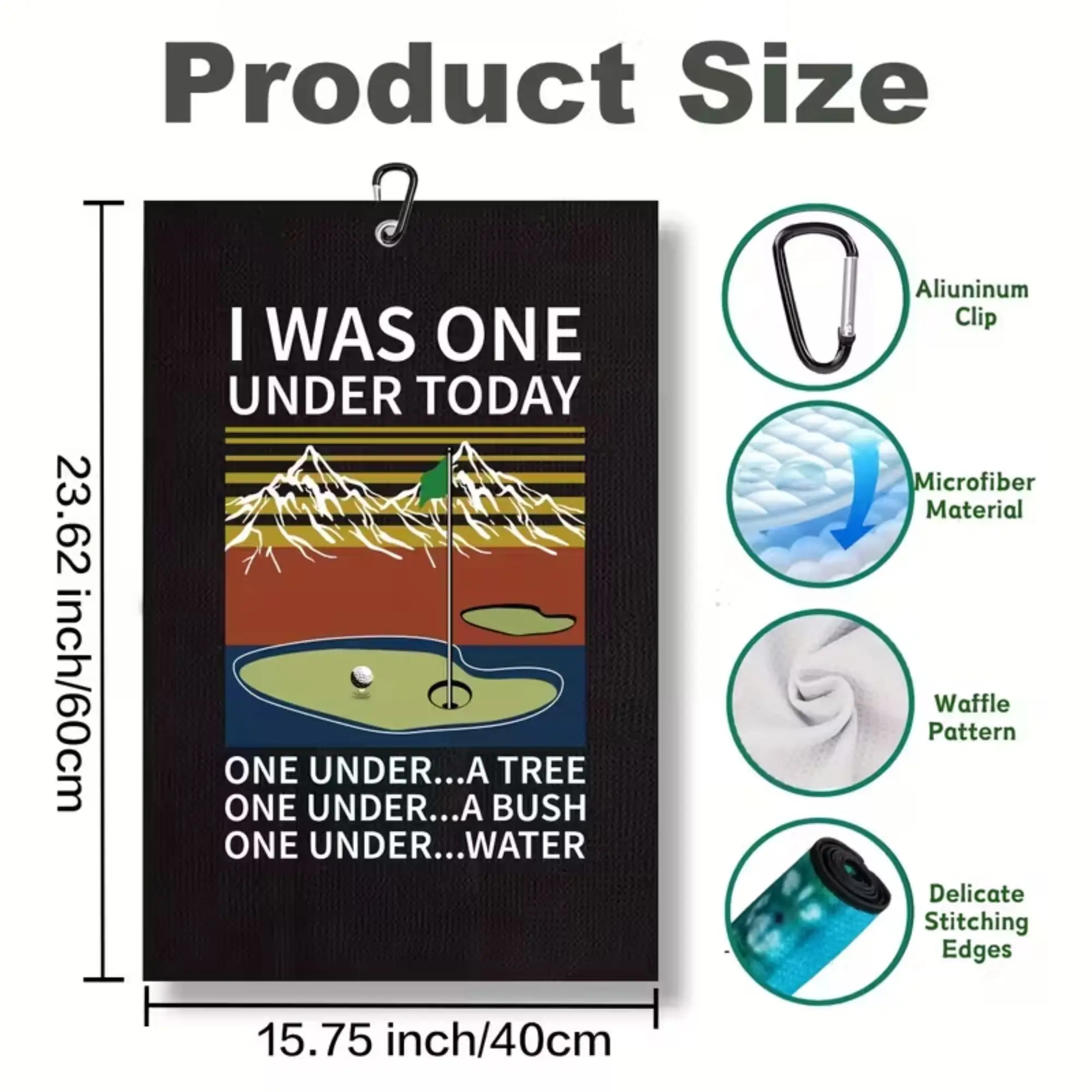 Funny Golf Towel with Detachable Clip, Perfect Gift for Golf Lovers, Golf Additions & Course Decor, Birthday Christmas Gift