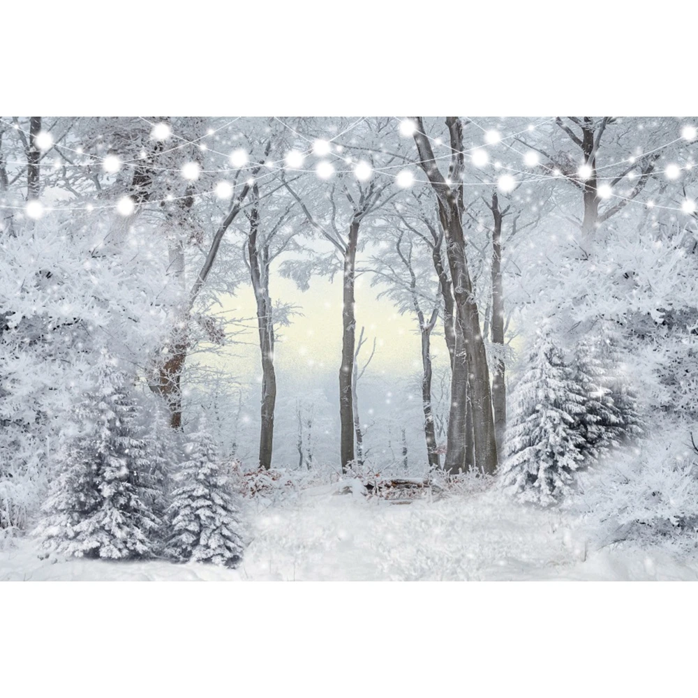 Winter Snow Forest Nature Landscape Backdrop Snowflake Christmas Snowman Xmas Tree Baby Portrait Photography Backgound Decor