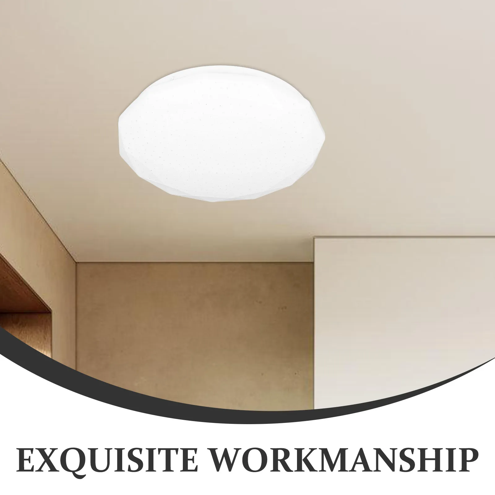 Round Plastic Ceiling Lamp Shade Modern Design for Bedroom Living Room Easy Install Uniform Light Distribution Flush Mount Light