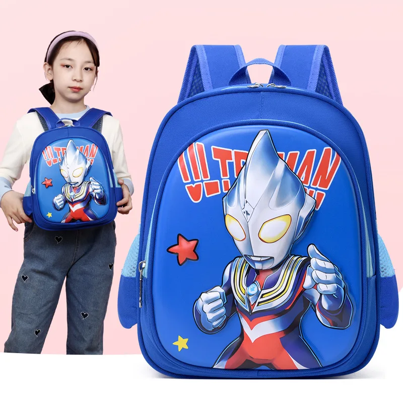 Ultraman Diga's nieuwe cartoon kinderschooltas met harde schaal voor jongens, schattige anti-spattende lichte studentenrugzak met grote capaciteit