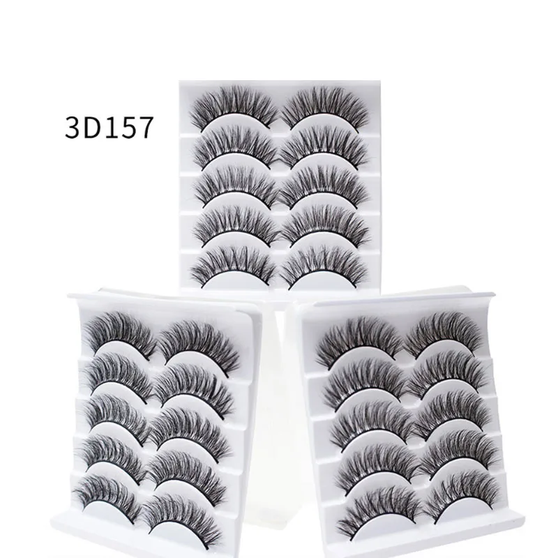 5 Paar natürliche künstliche Wimpern, 3D-Kunstwimpern mit dicken künstlichen Wimpernverlängerungen, wiederverwendbares Make-up, weich und einfach zu tragen – Detail 9