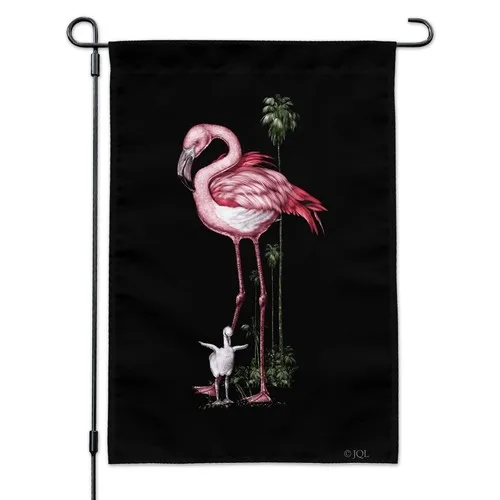 Pink Flamingos Palm Tree Garden Yard Flag VVL YYX EEZ