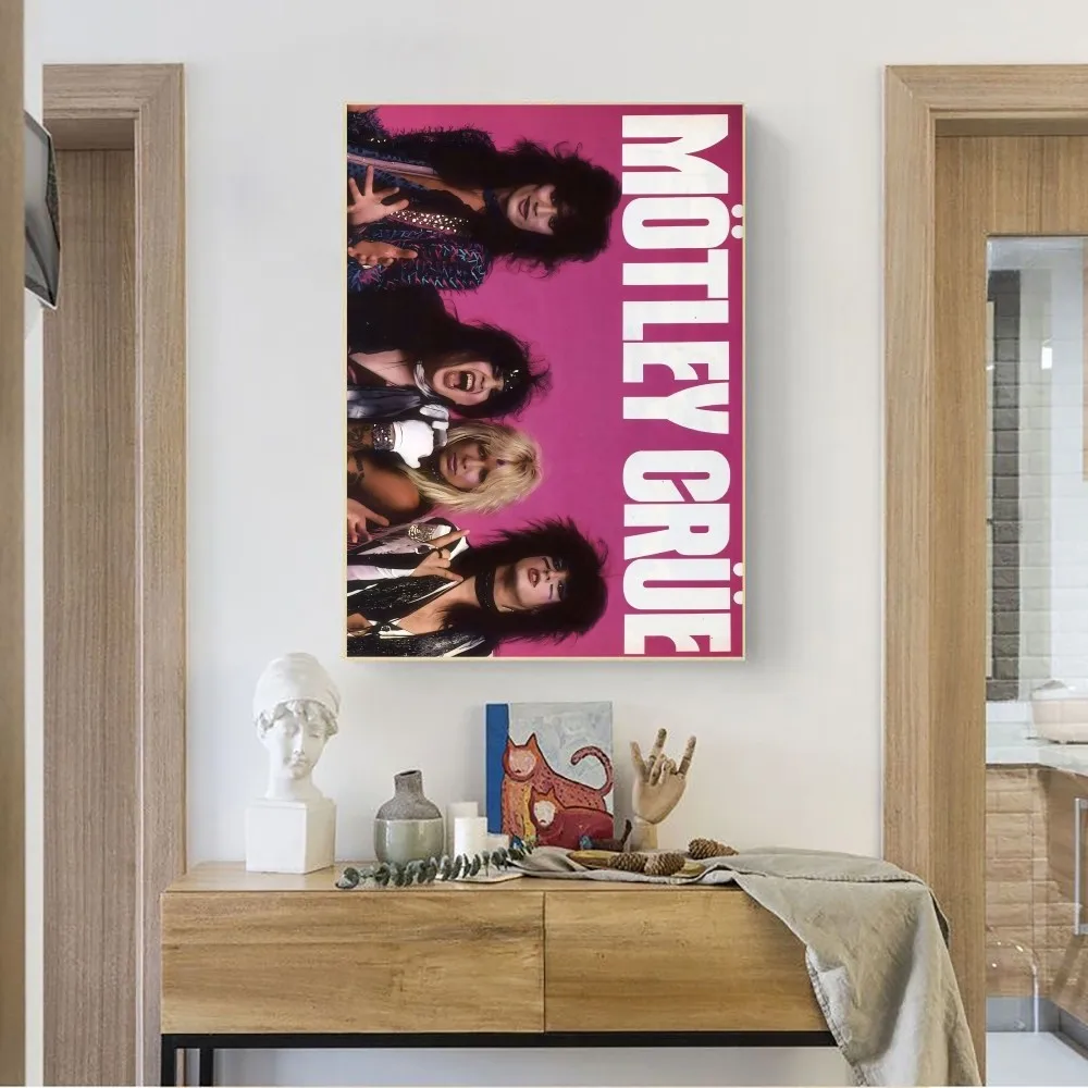 Popular Band Motley_Crues-Retro Poster No Framed Kraft Club Bar Paper Vintage Poster Wall Art Painting Bedroom Study Stickers