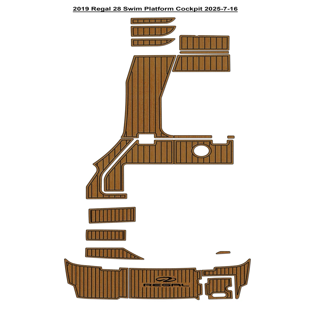 

2019 Re-gal 28 Swim Platform Cockpit Pad Boat EVA Foam Faux Teak Deck Floor Mat SeaDek Gatorstep Style Self Adhesive df9k3f17