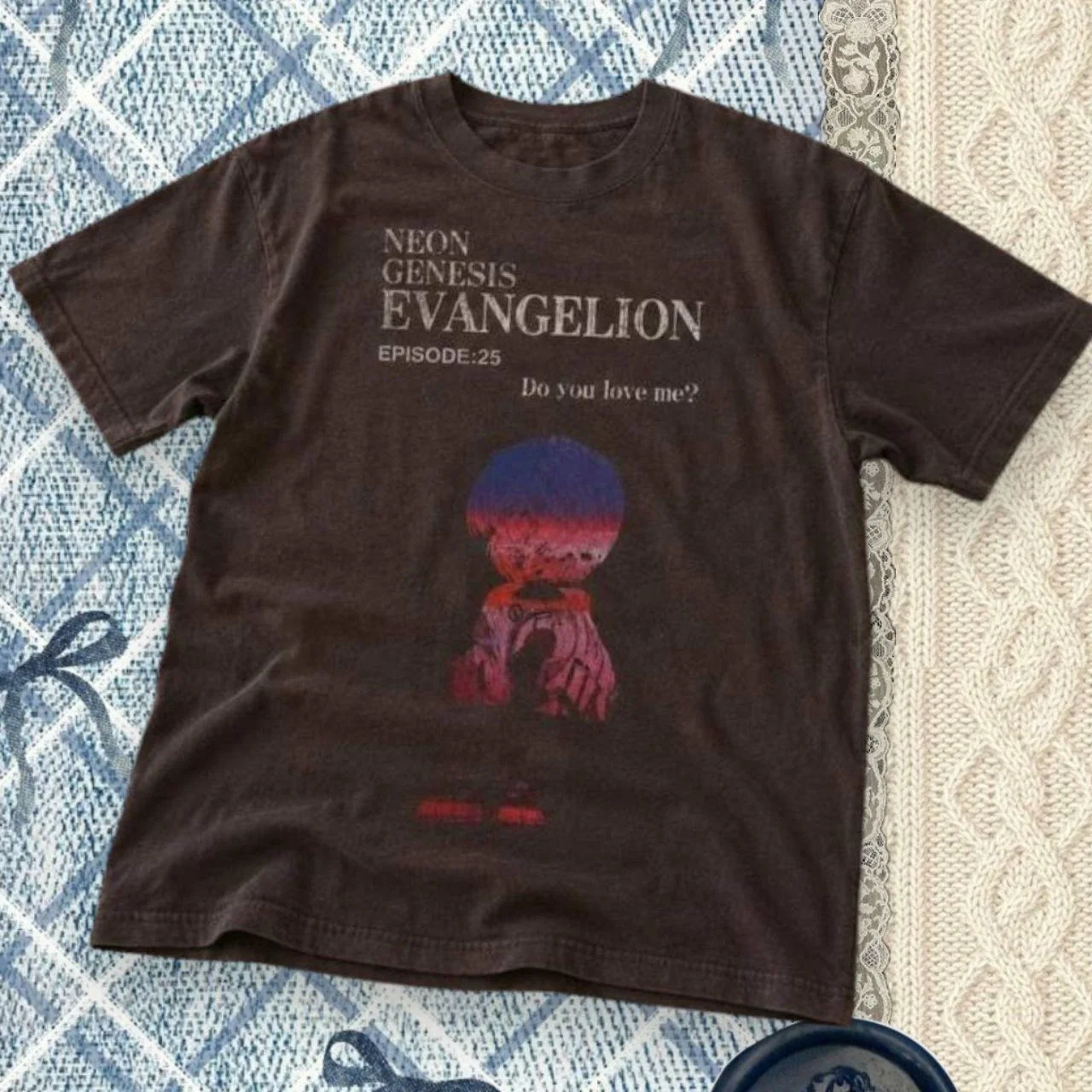 2026 Summer New Arrival: Evangelion Pattern Street Style Print Short-Sleeve T-Shirt, Y2K Style, Suitable for Both Men and Women