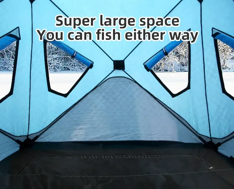 Custom Hot Sale High Insulated Winter Outdoor Camping Carp Cube Big Portable Sauna Tents Oem  Warm Large Ice Fishing Tent Dome