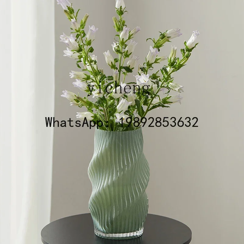 X2  vase brown spiral irregular twist hydroponic glass vase modern home decoration flower ware fairy garden