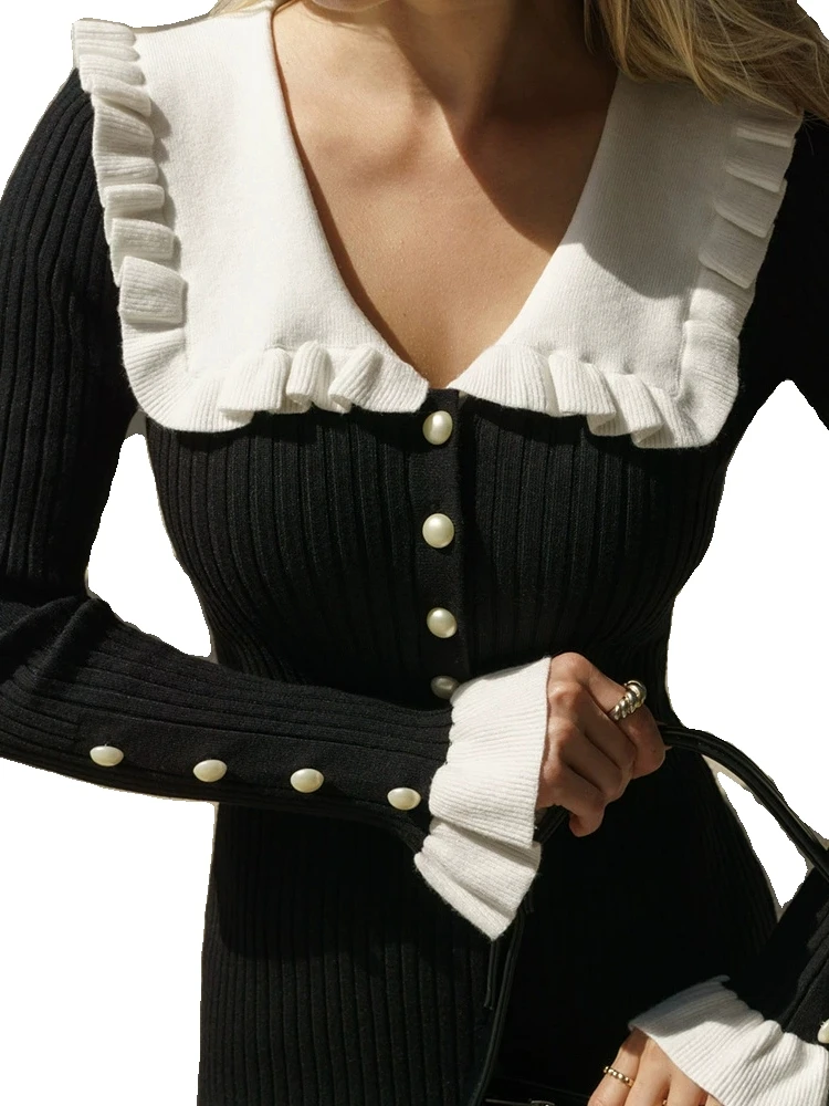 Ele gestrickter, elastischer, langer Sve-Puppenkragen Dr. Mittellang, Frühling, Herbst, Winter, Faion, Einzelstück, anderes Material