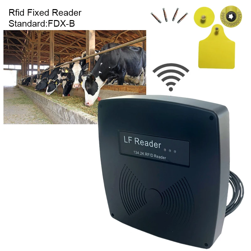 134.2kHz RFID panel reader with RS485 animal ear  tag reader FDX-B long range RS485 RFID fixed reader for cattle sheep
