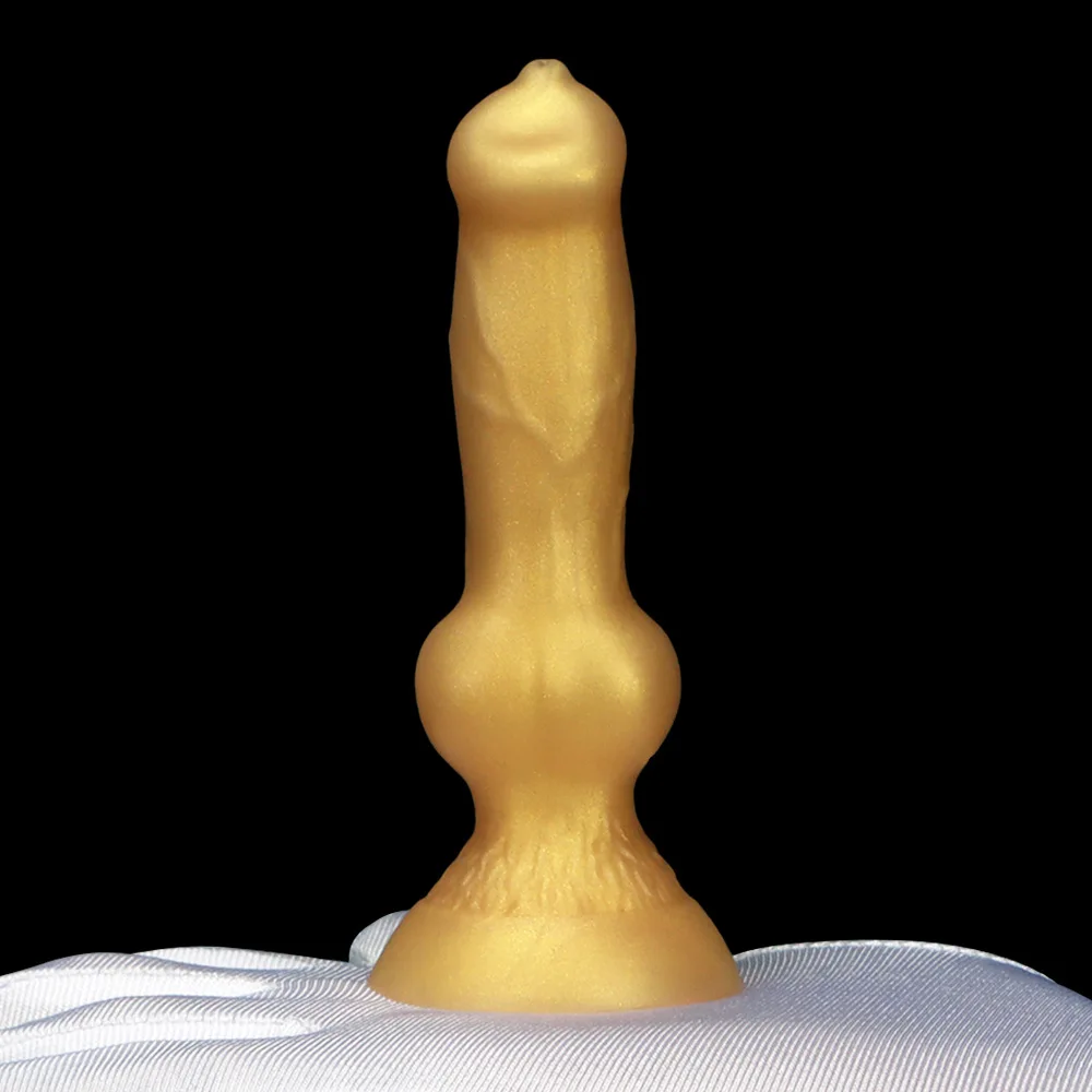 MINI Golden ANIMAL Dildo Flesh Realistic Dog Dildo Vagina Anal Butt  Super Simulation Thick Dildo Adult Products Women Sex Toys