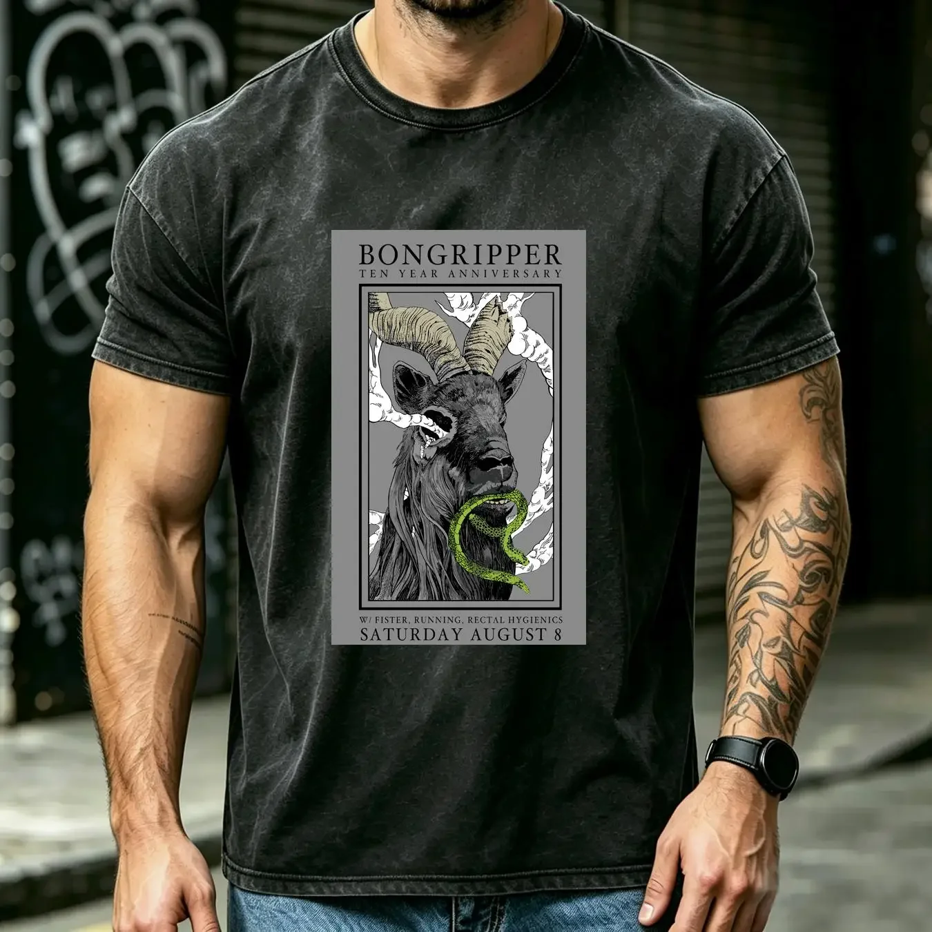 washed T Shirt 10 Year Anniversary Bongripper Band For Fan S to 5XL GC1380 long or short sleeves vintage Washed