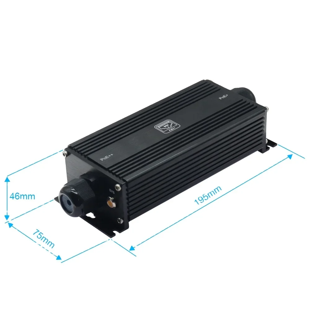 

Outdoor IP67 Waterproof Industrial Gigabit 10/100/1000Mbps 802.3bt 90W PoE Extender (1 X Input 1 X Output)