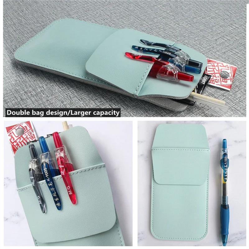 Hot Sale Large Capacity Doctor Nurse Pocket Hanging Table Nurse Leak-Proof Ink Cute Leather Pen Bag Chest Table