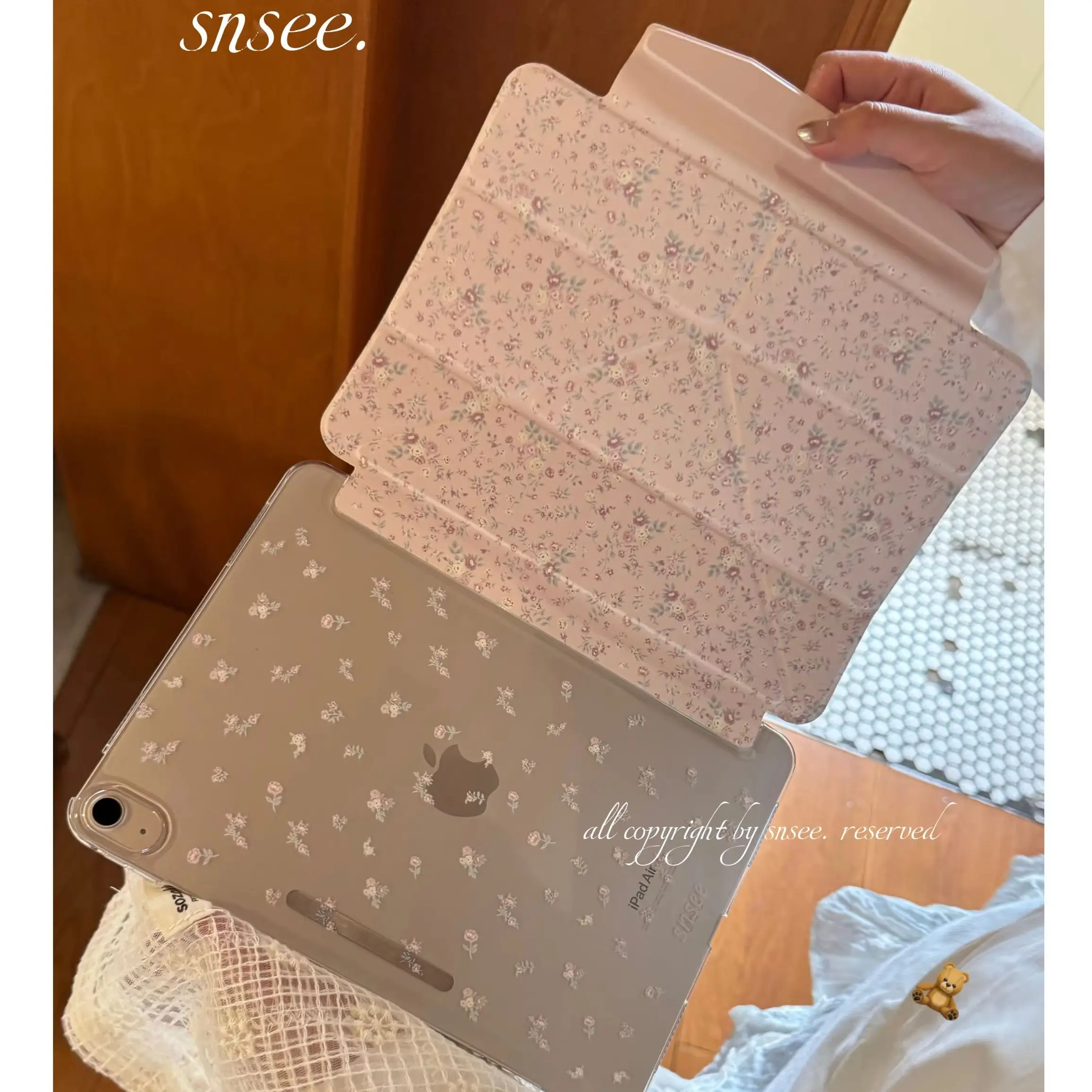 

Gentle Floral Patterns Y2K Korean Ins Cover For iPad Pro 13 11th M5 M4 12.9 A16 10 8 7 9th 10th Air 11 M2 M3 Mini Tablet Case