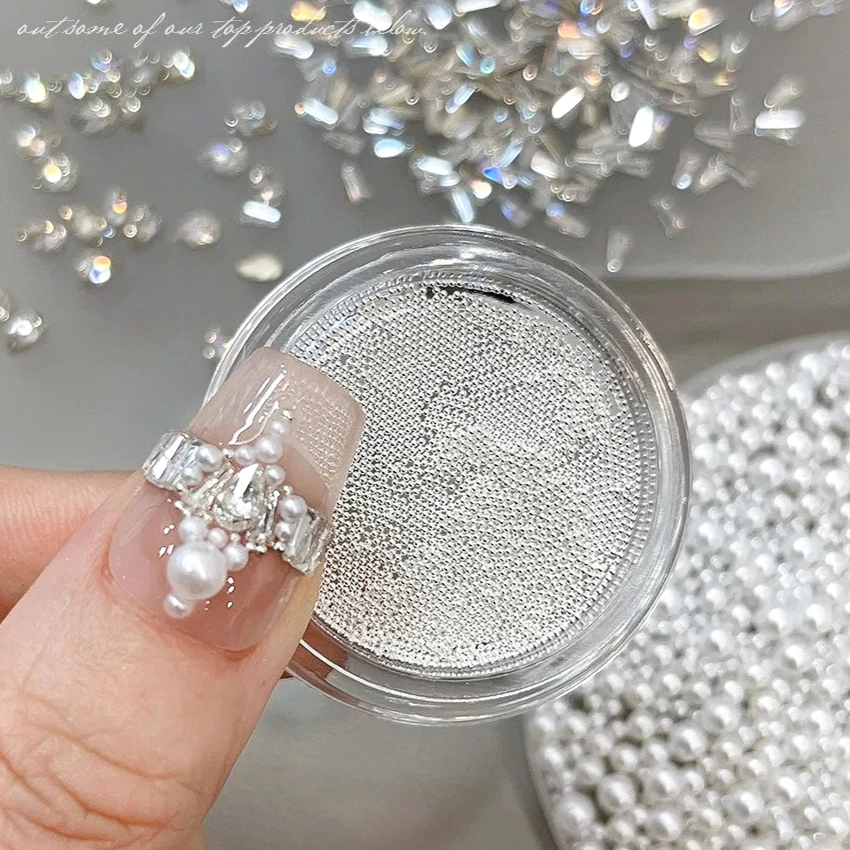 

Charm Pearl Rhinestones Set Trapezoidal Water Drop Zircon Steel Ball Star Crystal Nail Art Accessories Decorations Manicure Tool