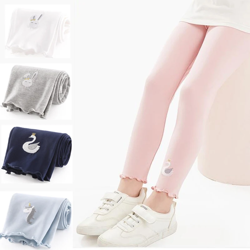 1pc Kid Legging Girl Elasticity Trouser Children Ice Silk Spring Summer Korean Version Baby Fashion Breathable Cartoon Slim Pant