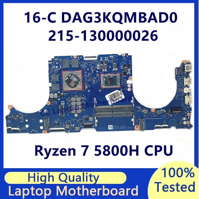 

DAG3KQMBAD0 Mainboard For HP 16-C Laptop Motherboard High Quality W/AMD Ryzen 7 5800H CPU 215-130000026 100% Tested Working Well