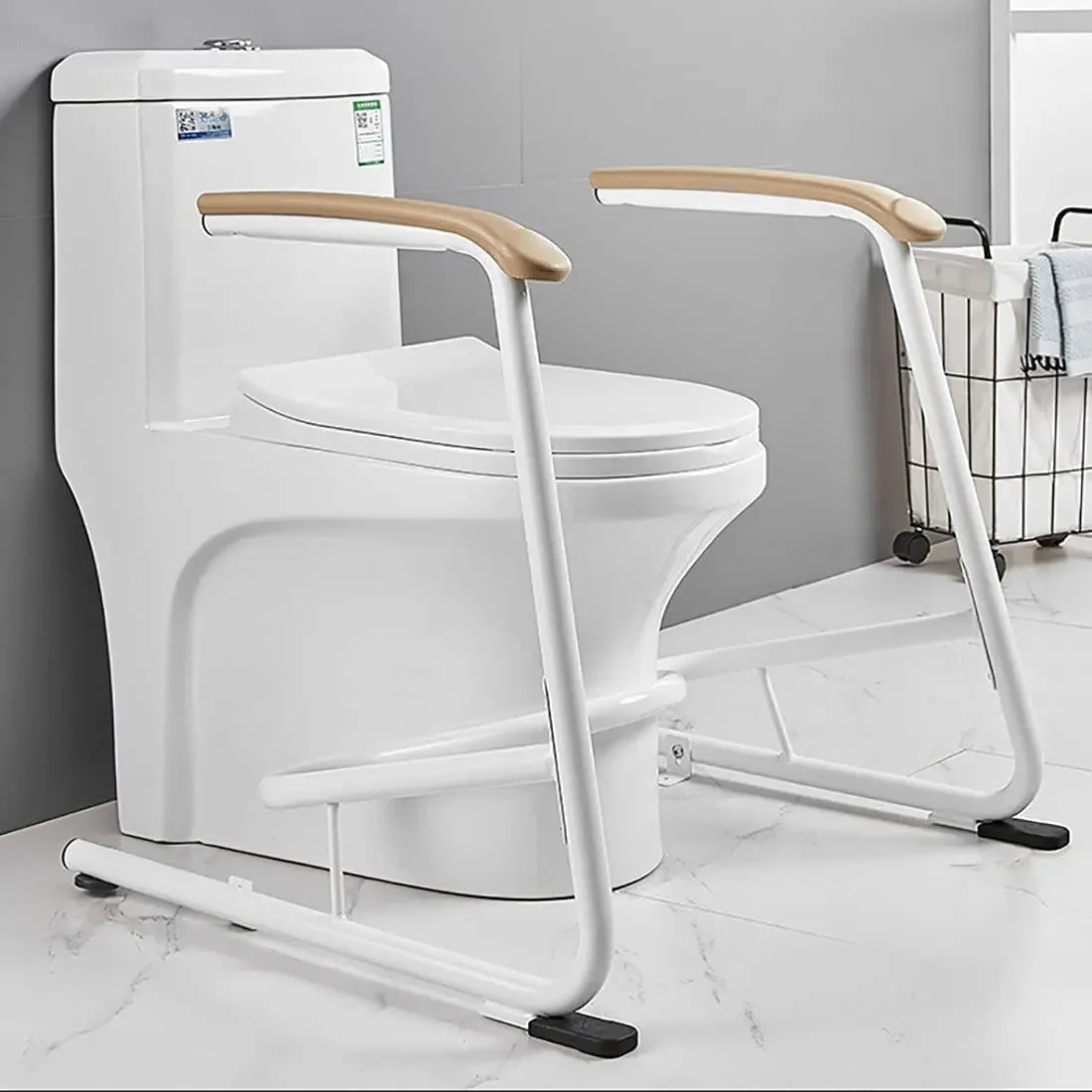 

Hot Sale Toilet Safety Frame Bathroom Safety Rail with Toilet Seat Assist Handrail Grab Bar Medical Supply for Elderly