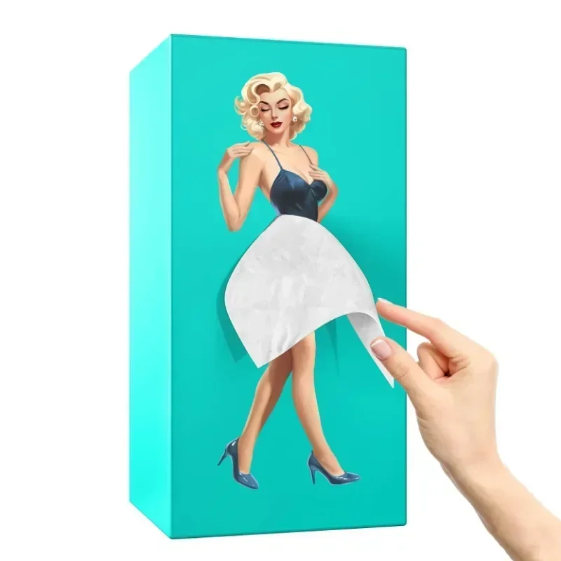 Marilyn Monroe rok terbang kotak tisu kartun Anime gadis tisu mengembang rok anak perempuan kotak tisu wajah ornamen dekoratif Desktop