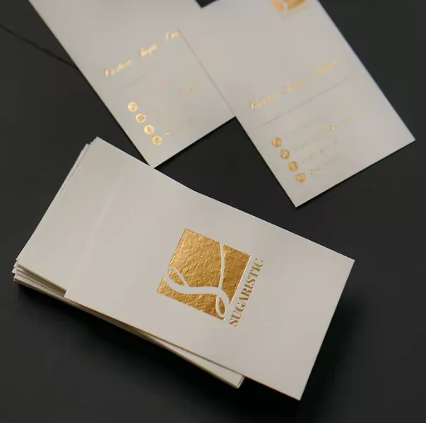 Customized special textured cardboard cards, silver foil embossed digital high-quality cotton paper business cards