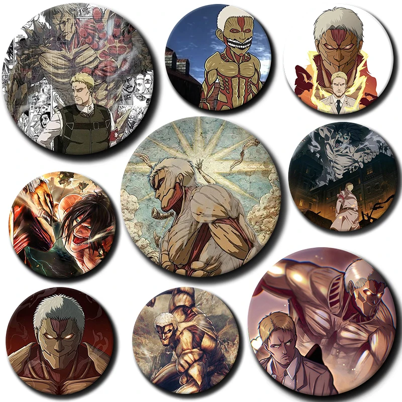 

Cartoon Character Reiner Braun Button Pin Anime Role Reiner Braun Brooch Creative Badge for Backpack Clothes Decoration Gift