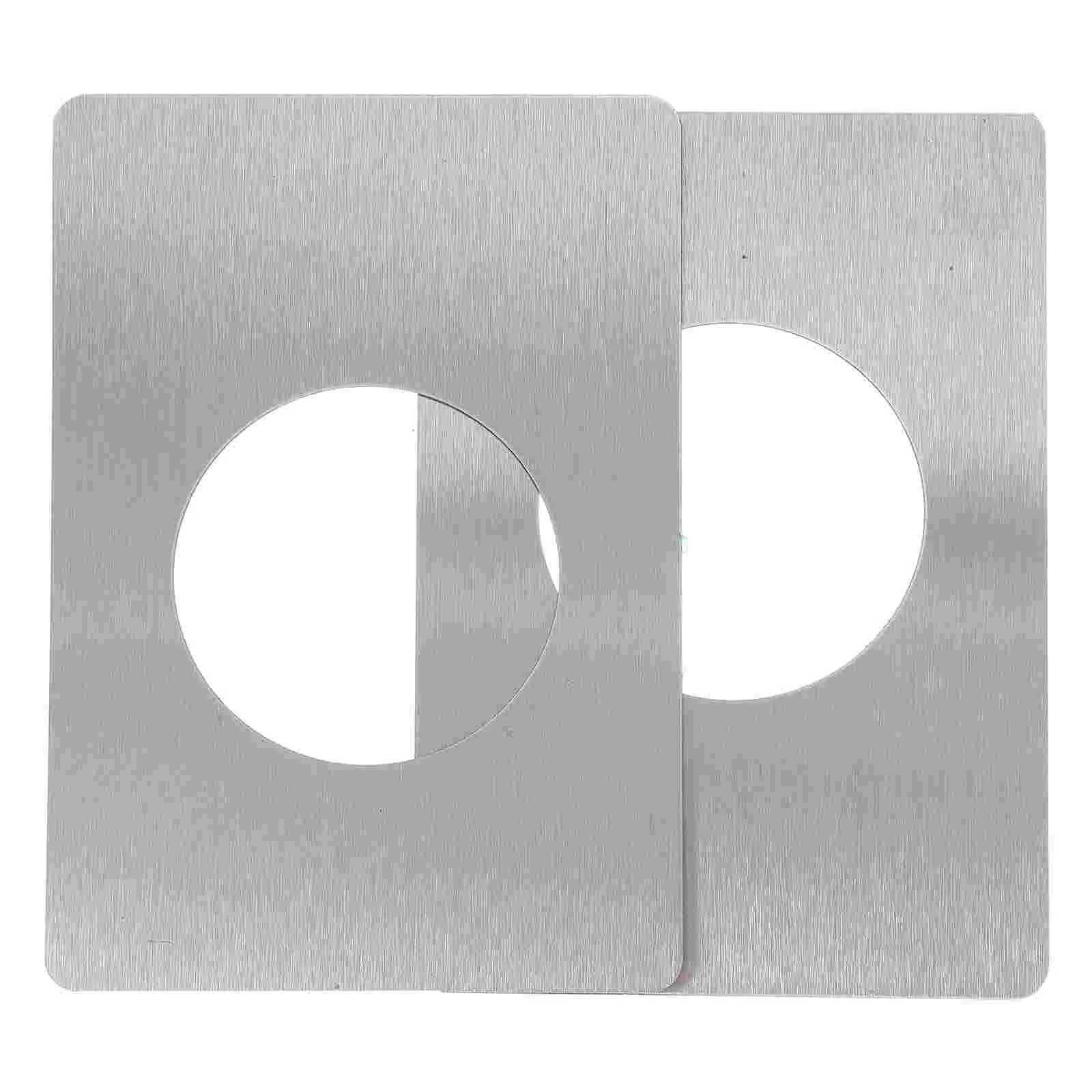 2 Pcs Ball Lock Door Reinforcement Plate Hole Filler Kick Stainless Steel Repair Kit Strike Garage Bracket