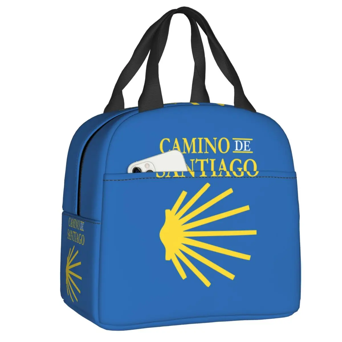 Custom Camino De Santiago Insulated Lunch Bag for School Office Riding Bicycle Scallop Shell Waterproof Thermal Cooler Lunch Box