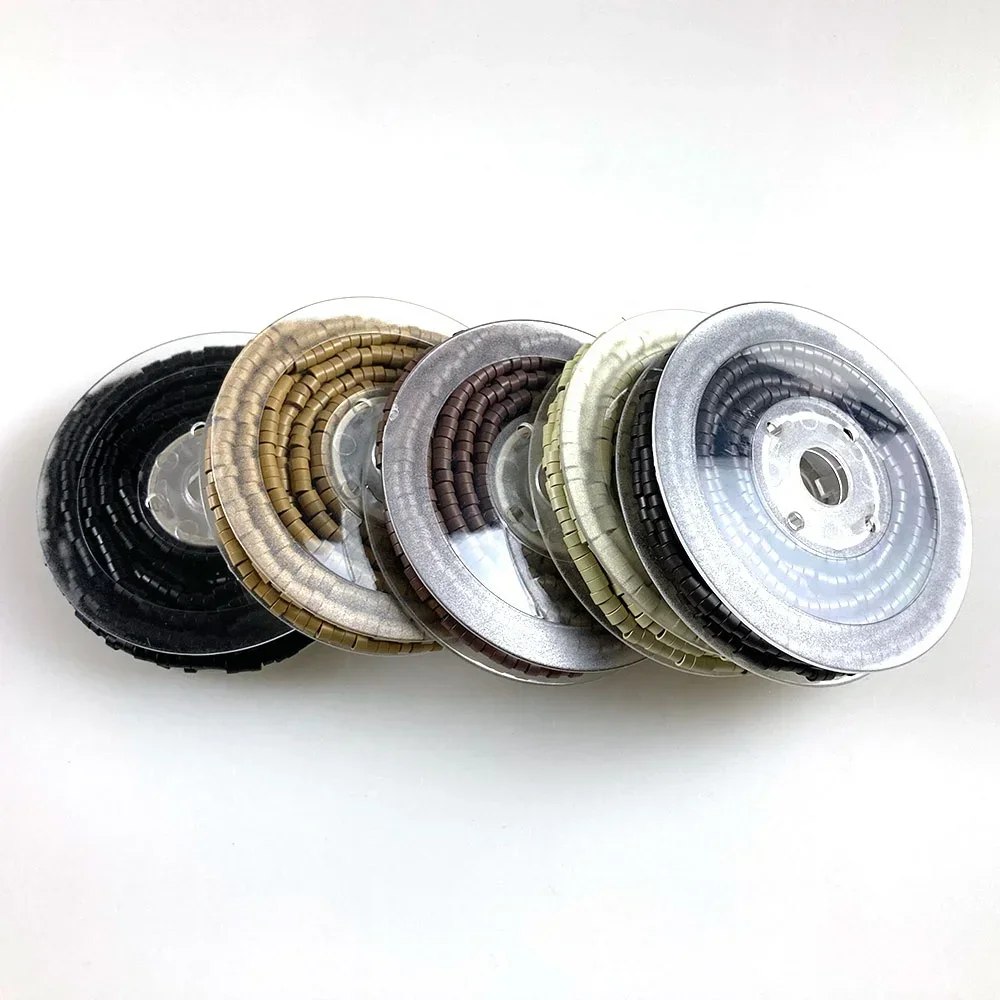 Pre Loaded Micro Rings Links Silicone Lined Beads Hair Extension Tools Custom Private Label Logo 5.0mm 1000pcs/roll