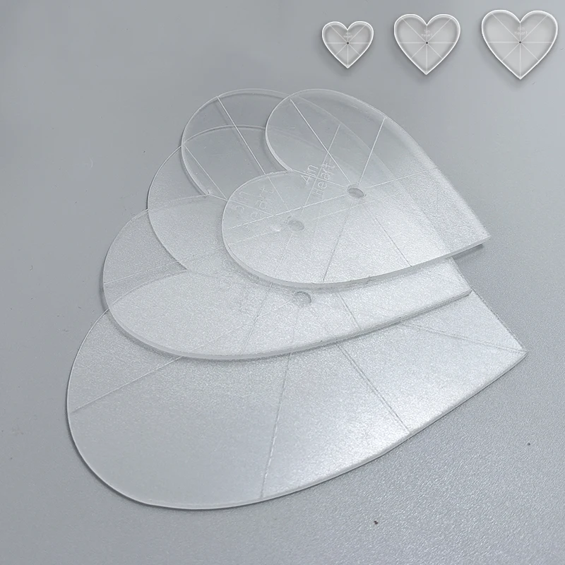 3pcs Heart-Shaped Acrylic Quilting Rulers Stencil Manualidades Precision Templates for Valentine's Day  DIY Sewing Art Crafts view 2