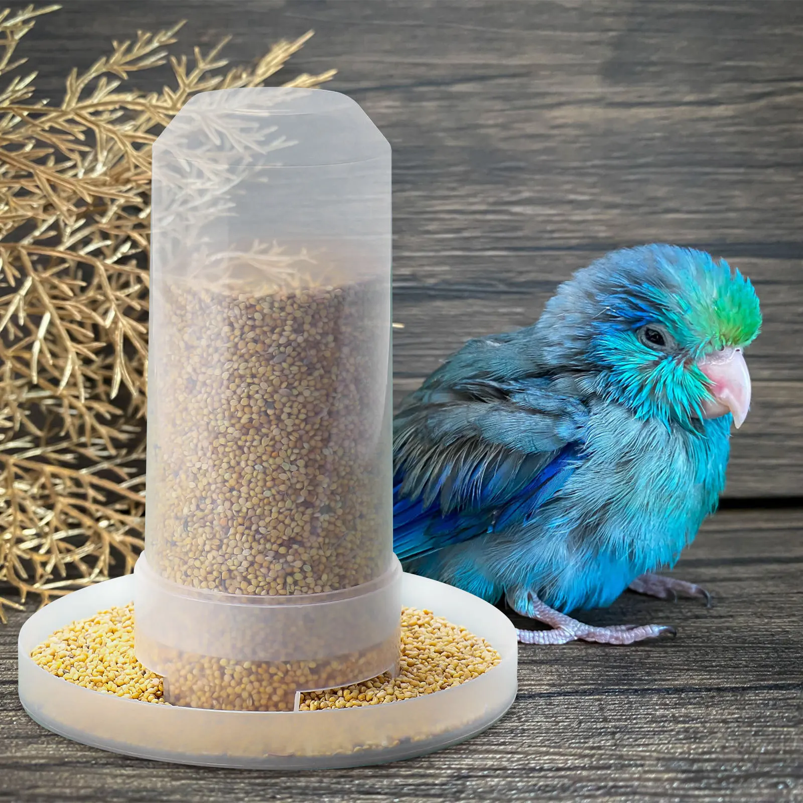 

Automatic Bird Feeder For Cage Plastic Food Water Container Level Monitoring Bird Cage Accessories Feeding Bowl