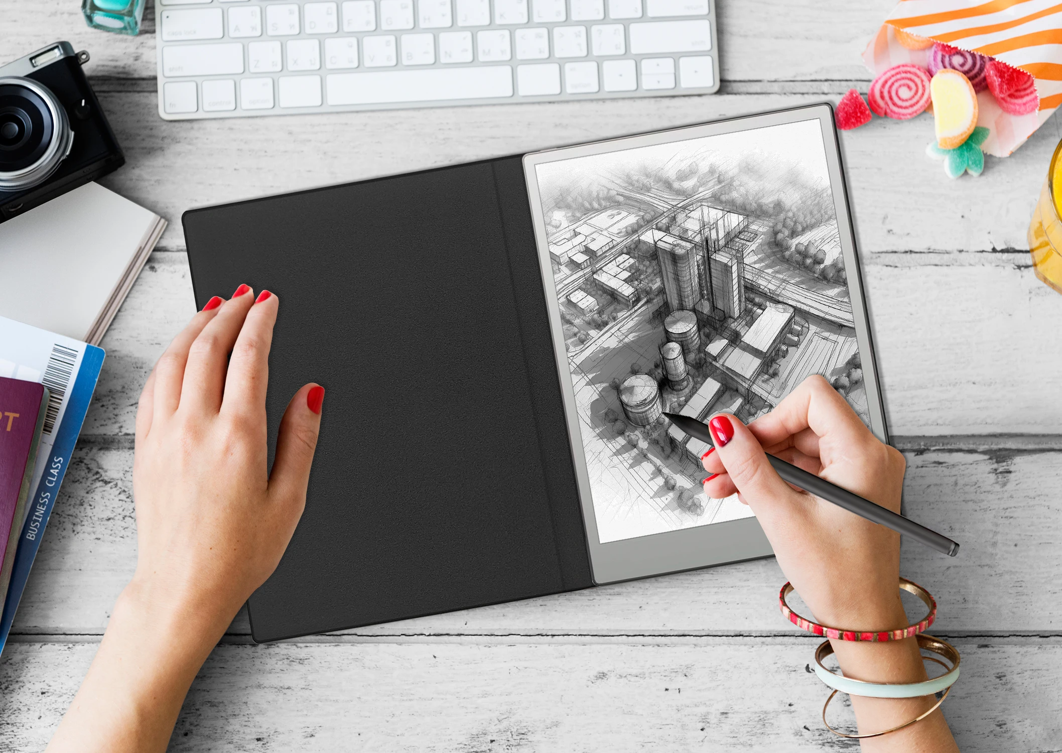 Case for Remarkable Paper Pro, Premium PU Leather Book Folio with Pen-Buckle,Smart Magnetic Cover for Remarkable Paper Pro 11.8\