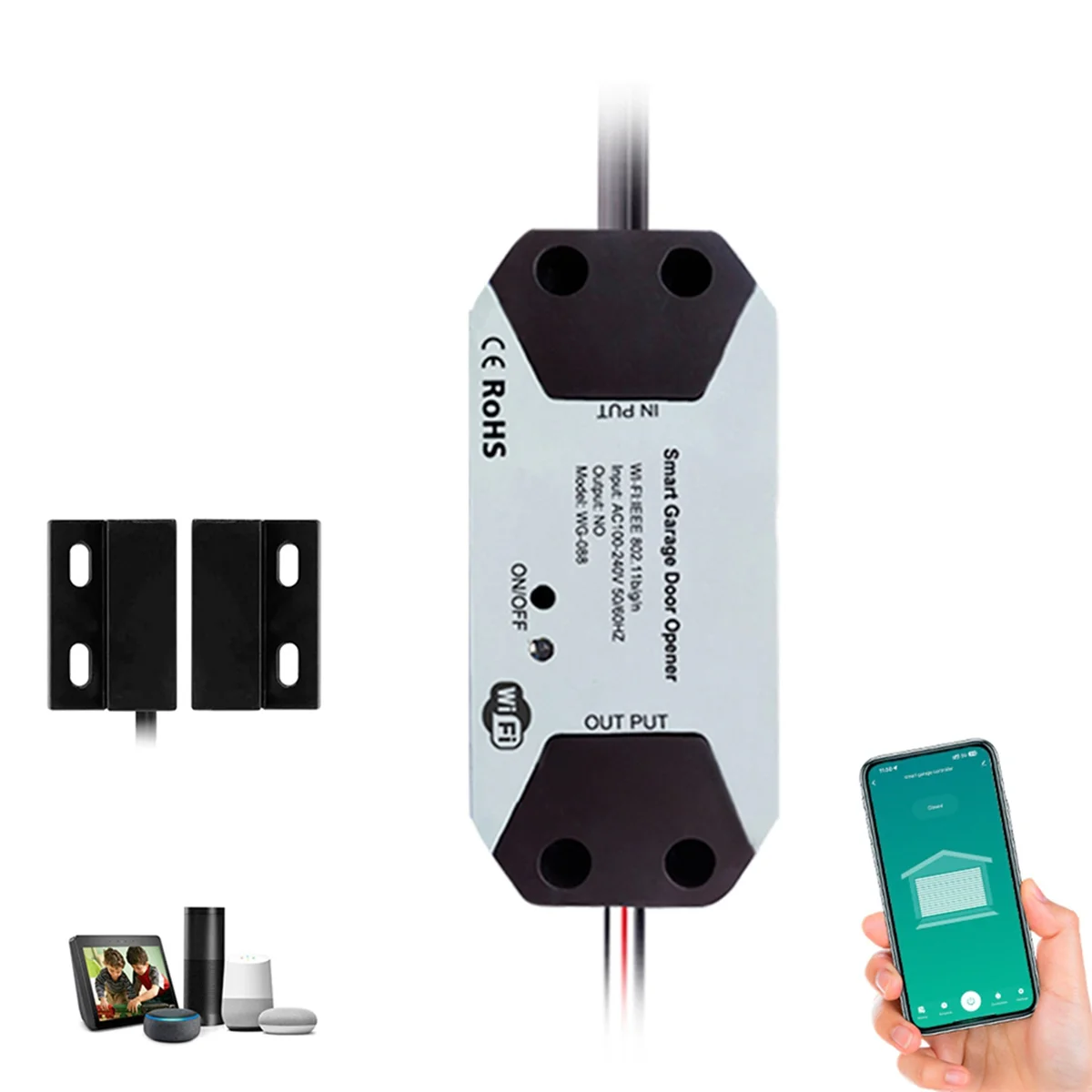 A20M 2X باب المرآب تحكم فتحت الباب التلقائي واي فاي المنزل الذكي الاتحاد الأوروبي التوصيل