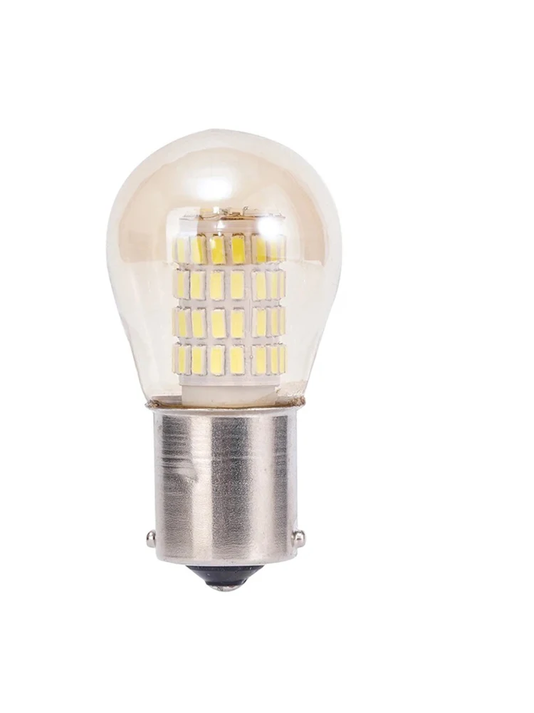 1x Tea Brown Glass P21w Led 1157 1156 Super Bright Car Light Bulb Ba15s Bay15d Sinal Lamp 12V 24V Drop Shipping Supported — zdjęcie 2