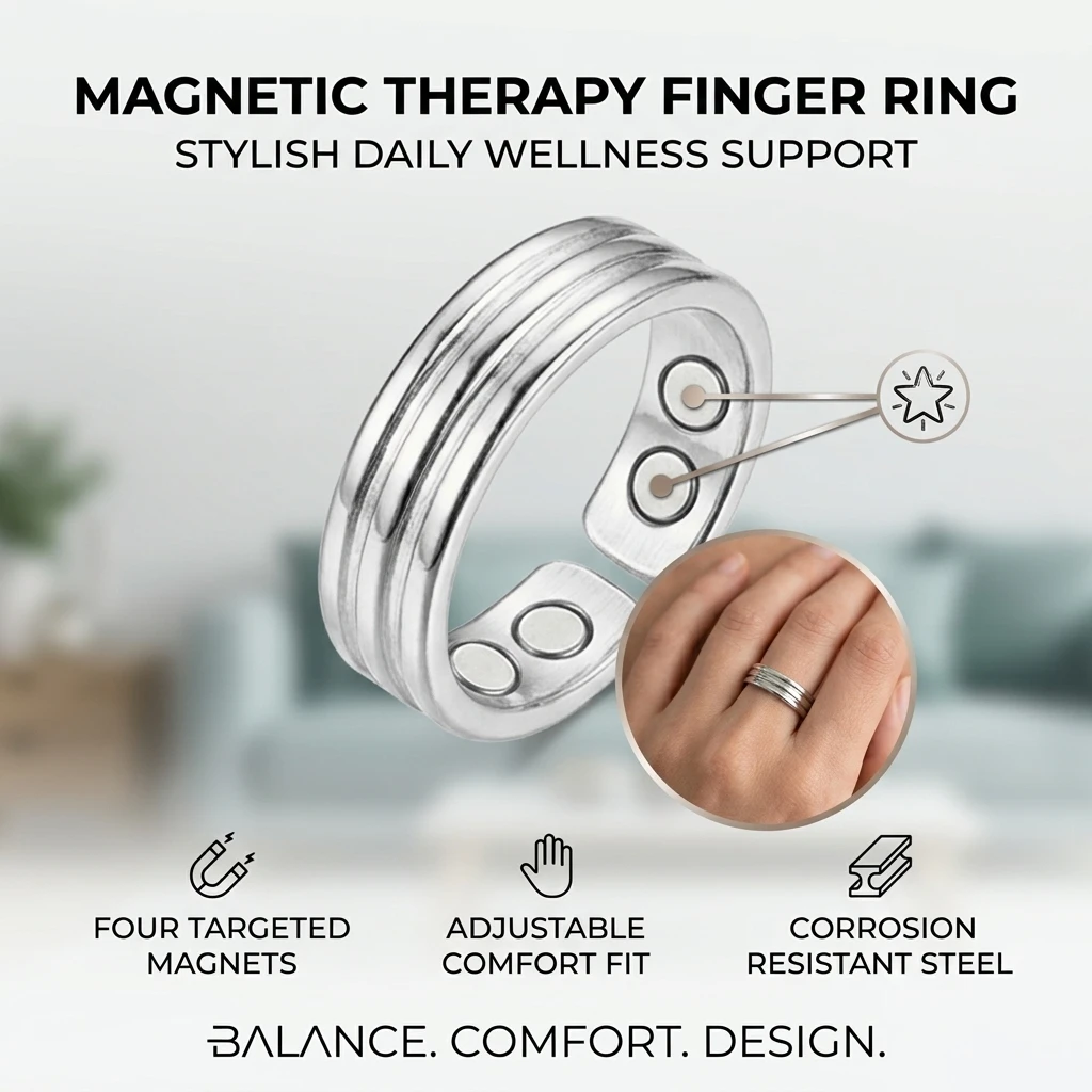 Magnetic Sleep Aid Ring For Men And Women Adjustable Opening Stainless Steel Health Ring Improve Sleep Quality Accessory