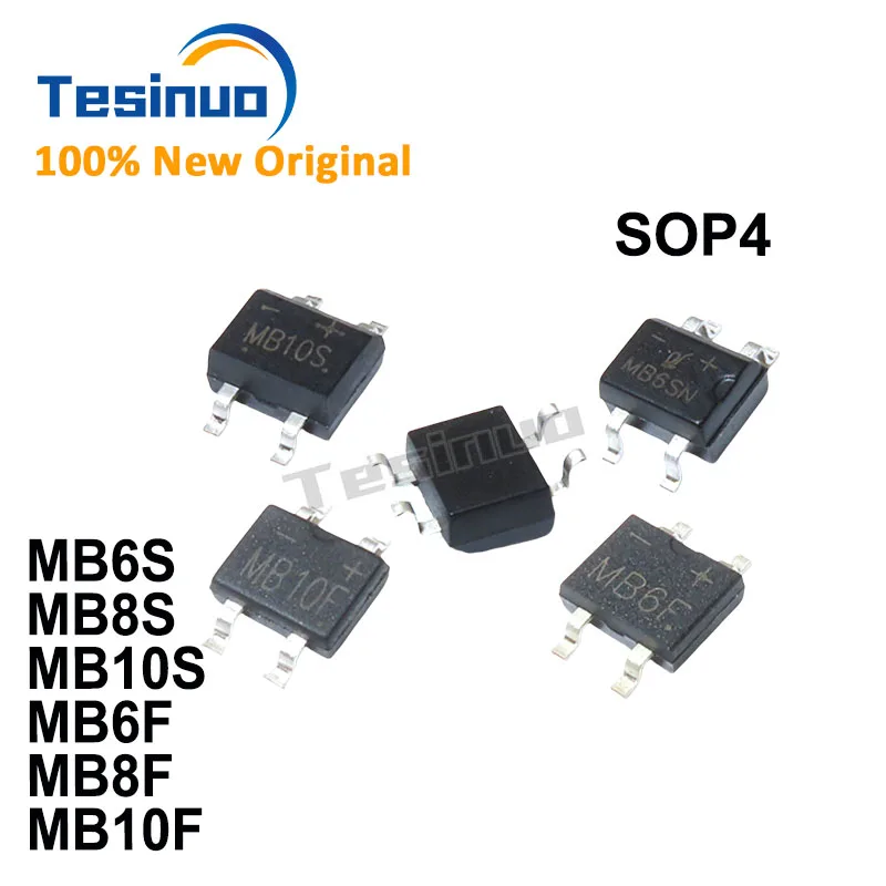 100/pieces New Original MB6S MB8S MB10S MB6F MB8F MB10F SOP4 Rectifier bridge pile In Stock