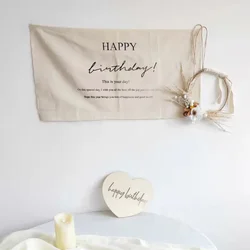 Japanese Birthday Tapestry Forest Simple Happy Birthday Hanging Cloth Decor Adult Bday Birthday Party Scene Layout Photo Props